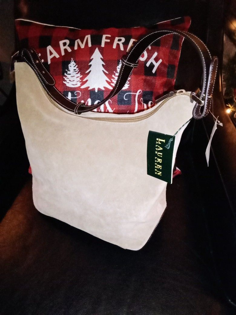 Ralph Lauren Suede/Leather Shoulder Bag