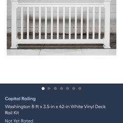 White Vinyl Deck Rail Kit 8ft x 36”  (2 kit)