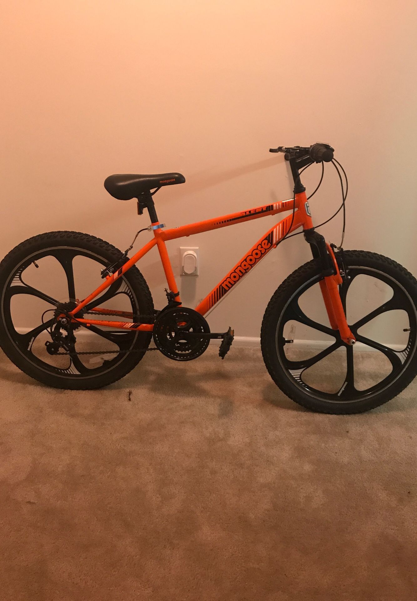 Neon Orange Mongoose Mountain Bike W/Bell