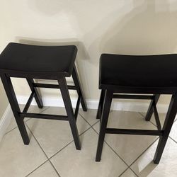 2 Bar Stools Dark Wood Not Espresso