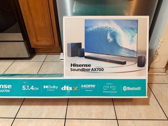 Hisense Dolby Atmos Soundbar Home Theater System (AX700) • 5.1.4 Channel Wireless Subwoofer + Rear Speakers