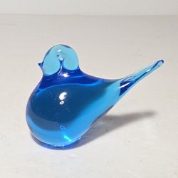 Glass Blue Bird Figurine
