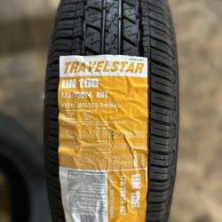 New Single Tire (1) 175/75R14  Travelstar White Wall Tire For Sale 