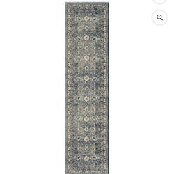 My Texas House Austin 1'11" X 7'6" Blue Floral Runner Rug