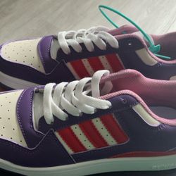 Sneakers Purple And White Some Red For Teen. Size 6.5