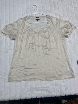 Talbots  Stretch Beige Blouse Size L
