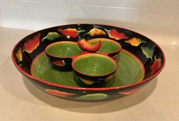 Clay Art fiesta party salsa bowls