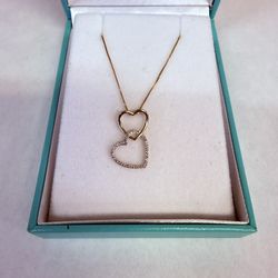10K 2-Tone Gold & Diamond Heart