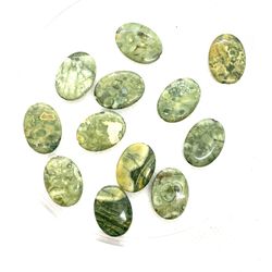 Lot Of Rhyolite Oval Beads
