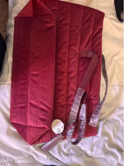 Barnes and noble red quilt velvet tote bag