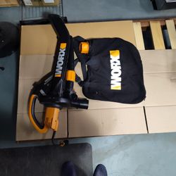 WORX 12 Amp Trivac 3-in-1 Electric Leaf Blower/Mulcher/Vacuum WG509 Metal Impeller for Fine Mulching