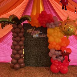 Bad Bunny Balloons Backdrop