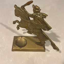 Brass ashtray man on horse