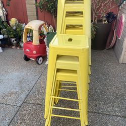 9. Metal Stool - 30", Yellow
