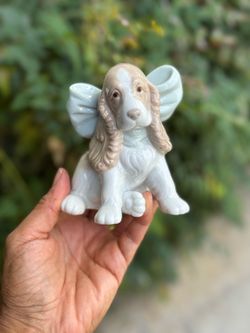 Porcelain Cocker Spaniel Dog Figurine with Bow