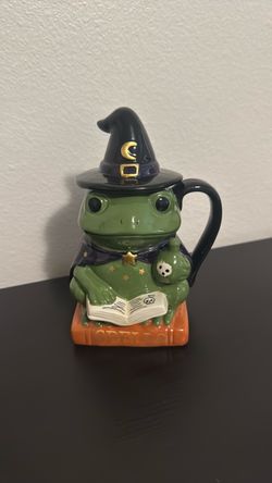 Halloween frog coffee mug with lid