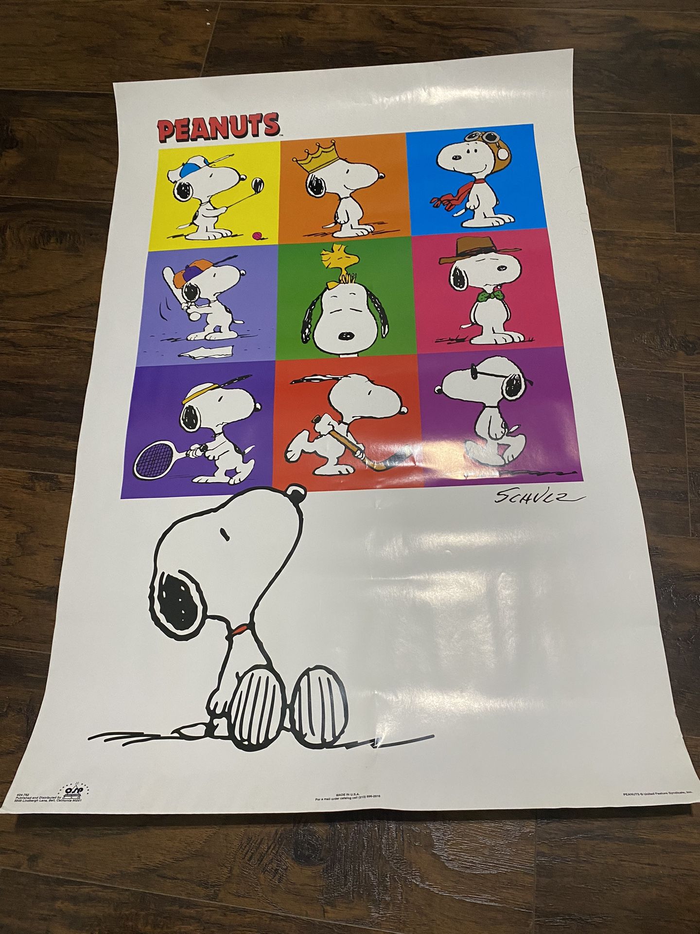 OSP Publishing Peanuts by Charles M. Schulz Snoopy Sports Poster 24x36 - Rare