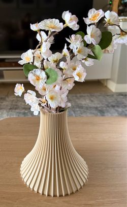 Modern 3D Printed Beige Decorative Vase – Minimalist Home Decor