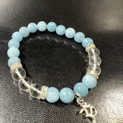 Blue Crystal Healing Bead Bracelet Charm