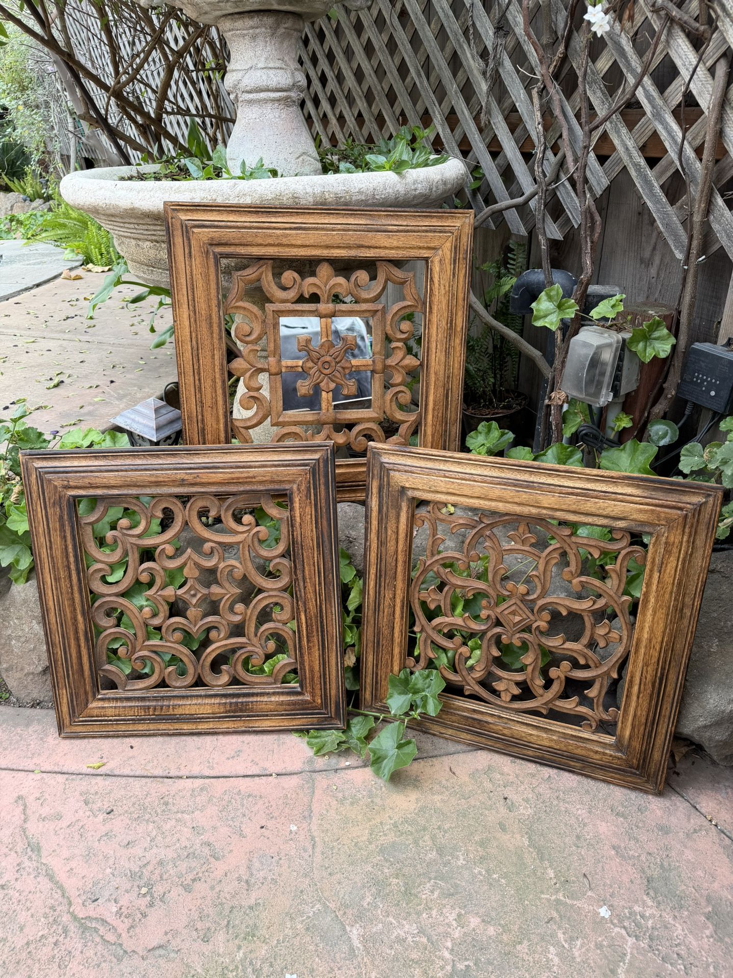 Vintage Carved Wood Wall Decor