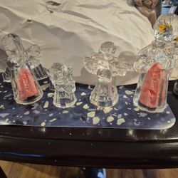 Glass Angel Candle Holders 