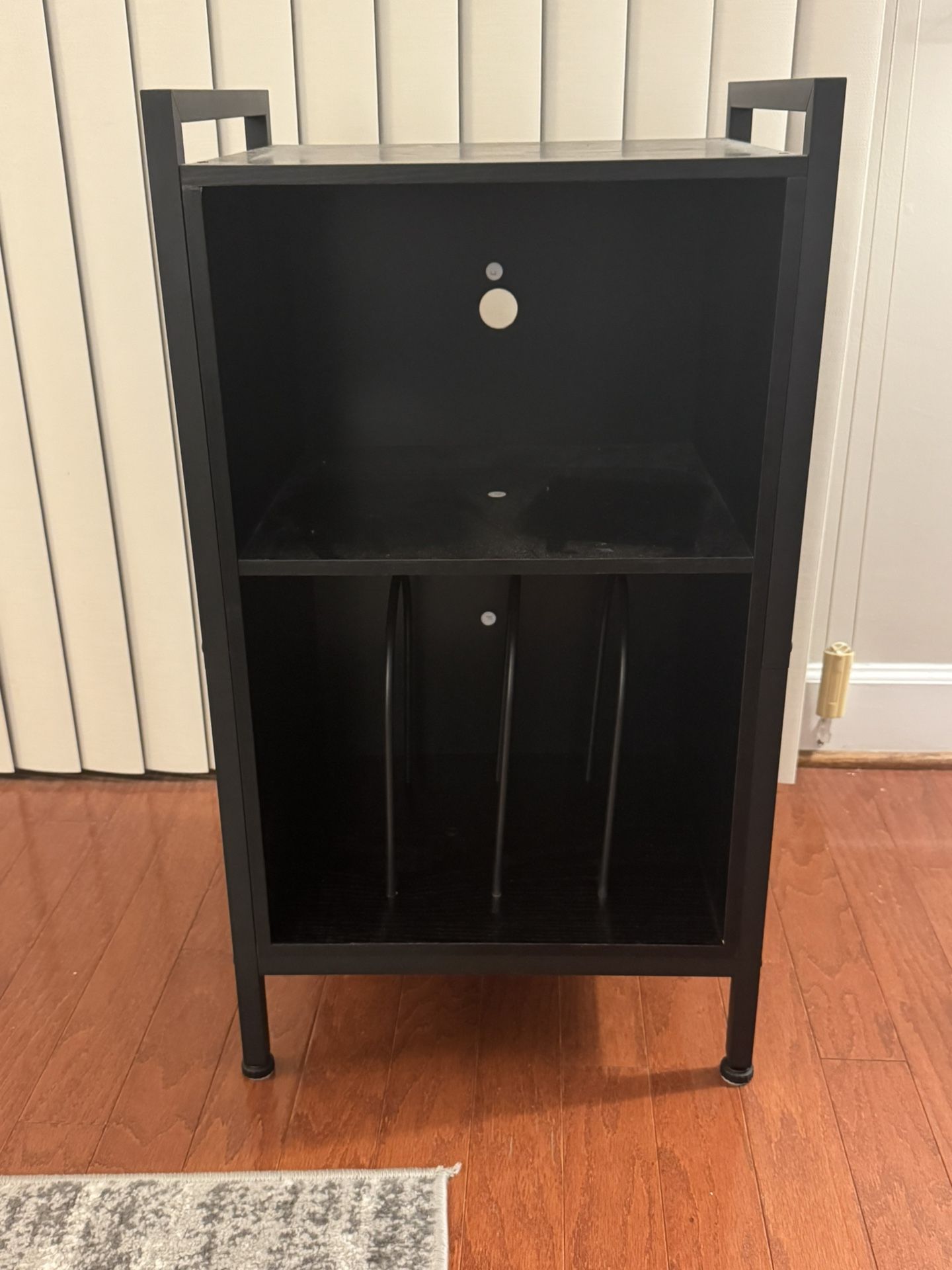 Black Record Player Stand / Vinyl Storage Cabinet
