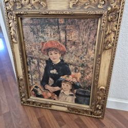 Woman and Child Painting Beautifully Framed.