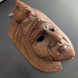 N.1 - Wooden Hand Crafted Maya Mask 