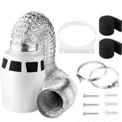 3 IN 1 Indoor Dryer Vent Kit Include Dryer Vent Bucket and Dryer Hose with 4-Inch by 5-Feet Proflex Duct for Electric Dryer