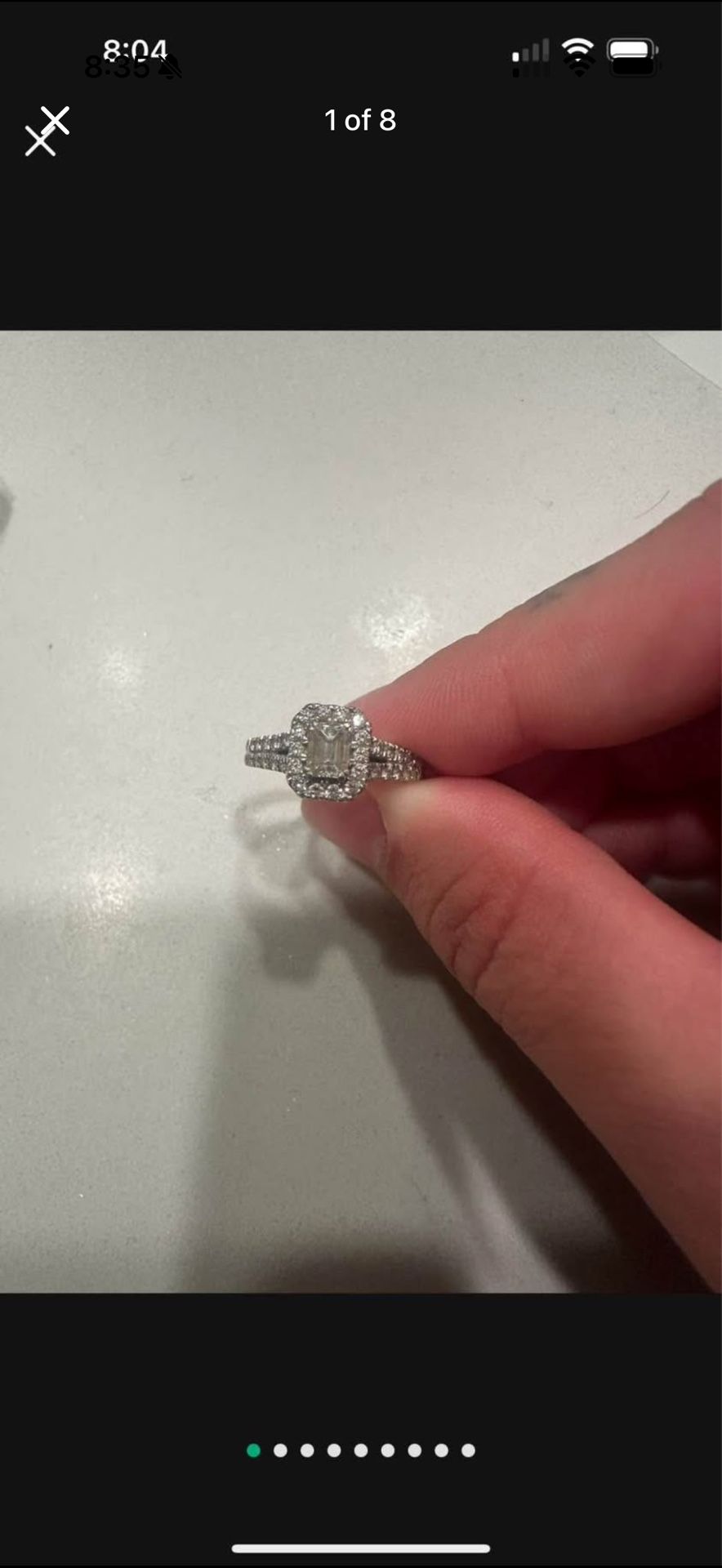 1ct Engagement Ring, Stacked Band