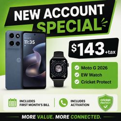 Moto G 2026 Bundle at Cricket on W. Automall Dr.!