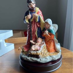 Nativity Scene With Music Box 
