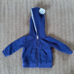 Cat & Jack Newborn Baby Bear Hoodie Jacket Full Zip Hooded Blue Pockets Unisex