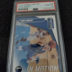 Luka Doncic Rookie Card 2018-19 Panini Threads In Motion #15 PSA 10.