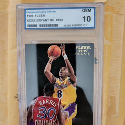 KOBE BRYANT 1996 FLEER RC GRADED 10