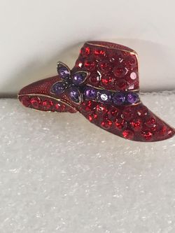 RHINESTONE HAT BROOCH