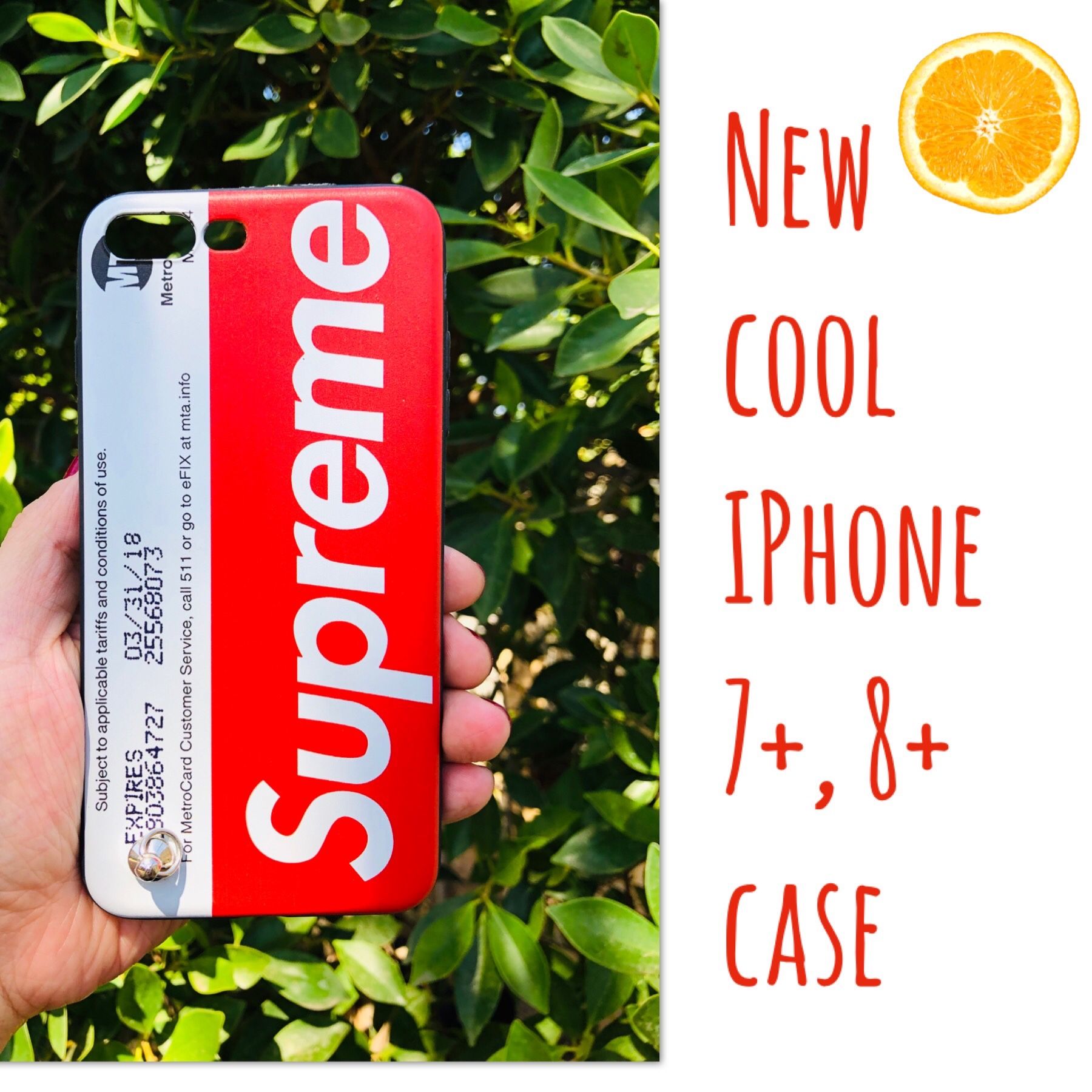 New cool iphone 7+ or iphone 8+ PLUS case rubber supreme red keychain case hypebeast hype swag men’s guys women’s