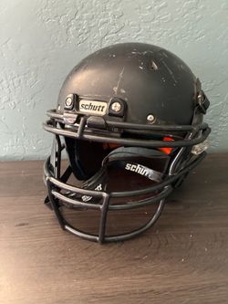 SCHUTT Youth Football Helmet. Size Small. Solid Black. Face Guard. Pre Owned.