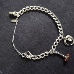 Vintage Monet Charm Bracelet With 2 Sterling Silver Charms