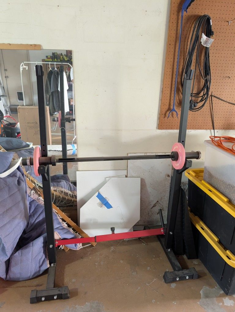 Squat Rack With Barbell