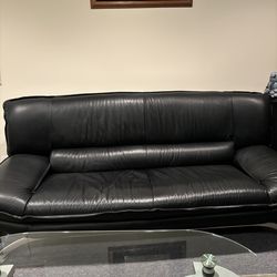 Post-modern black and chrome sofa