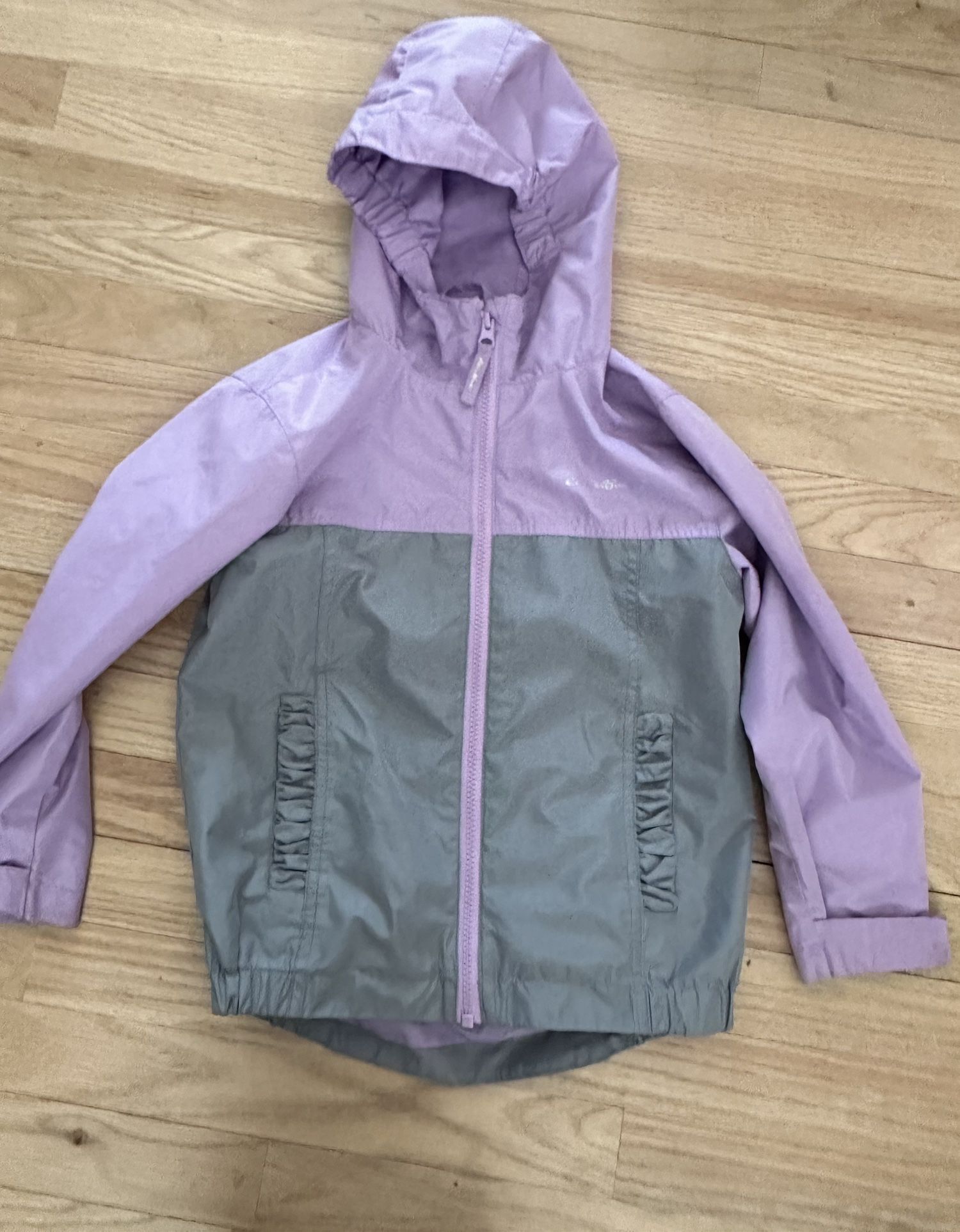 Eddie Bauer Girls Wind and Rain Jacket Size XS 5/6 Purple/Grey