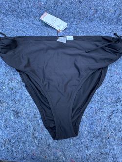 Calia Swim Bottom XL Black Mid Rise Looped Womens Tankini Swimwear New NWT