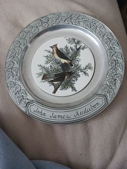 Vintage Wilton Pewter John James Audubon Plate 