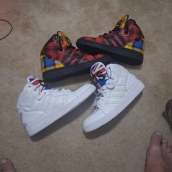 Rare 2 Pairs Of Jermey Scott's Adidas 