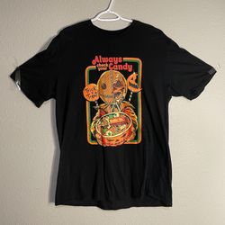 HALLOWEEN T-SHIRT  Trick R Treat “Always Check Your Candy” Scary Horror Size XL