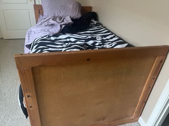 Solid Wood Twin Bed with Storage Drawers – Good Condition