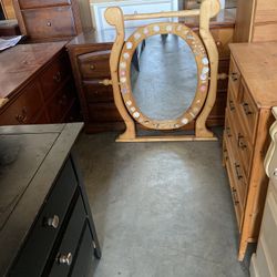 SOLID WOOD VANITY WITH MIRROR 