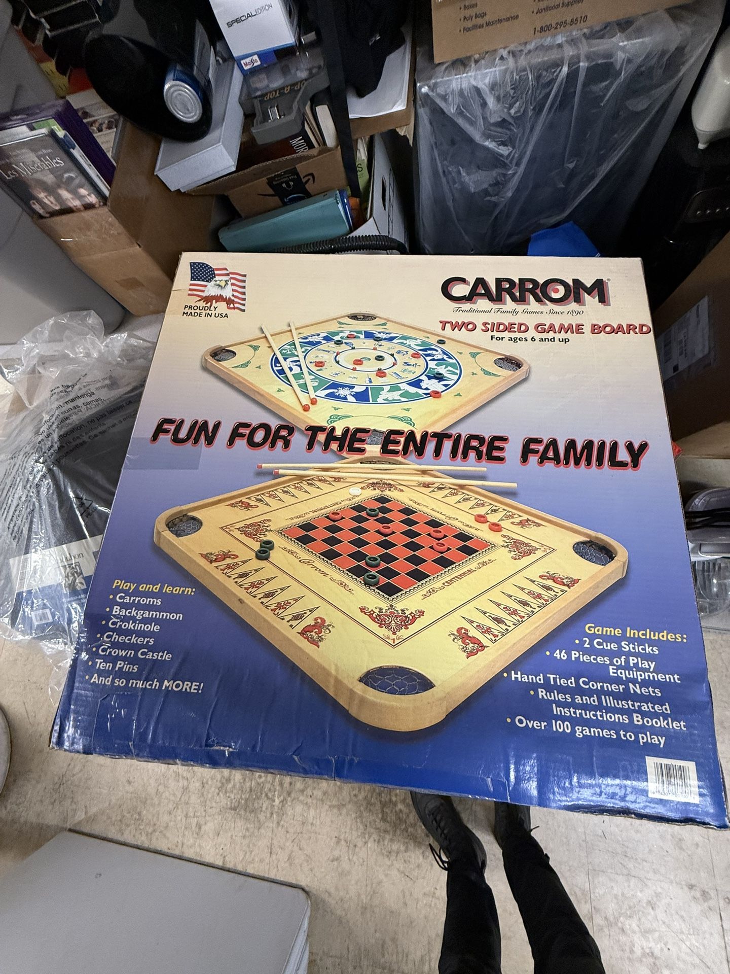 Carrom Two Sided Game Board