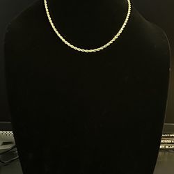 14kt Diamond Cut Solid 20 Inch 4mm Rope Chain